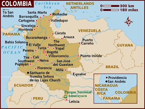 carte du colombie